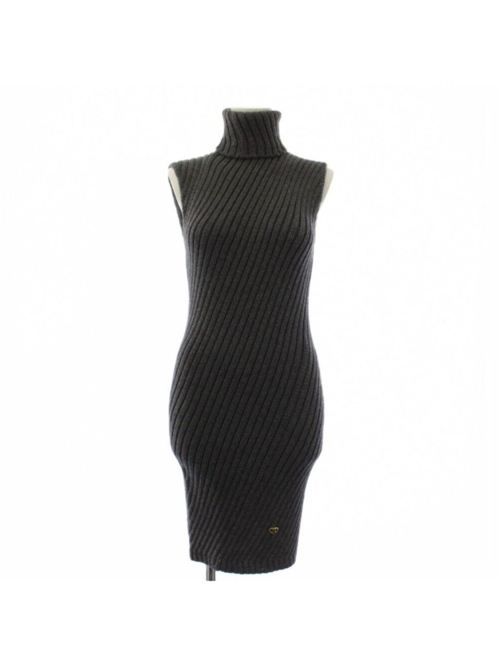 Gucci Dress Knee-Length Sleeveless Turtleneck Wool Gray S